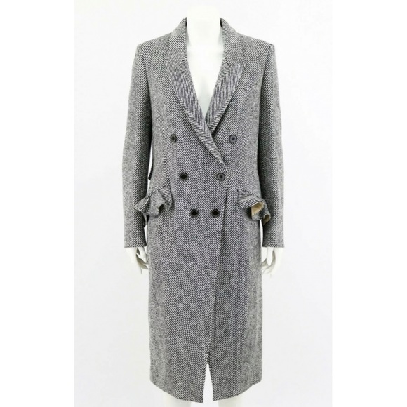NWOT Burberry Herringbone Trench Wool Coat - Picture 4 of 5